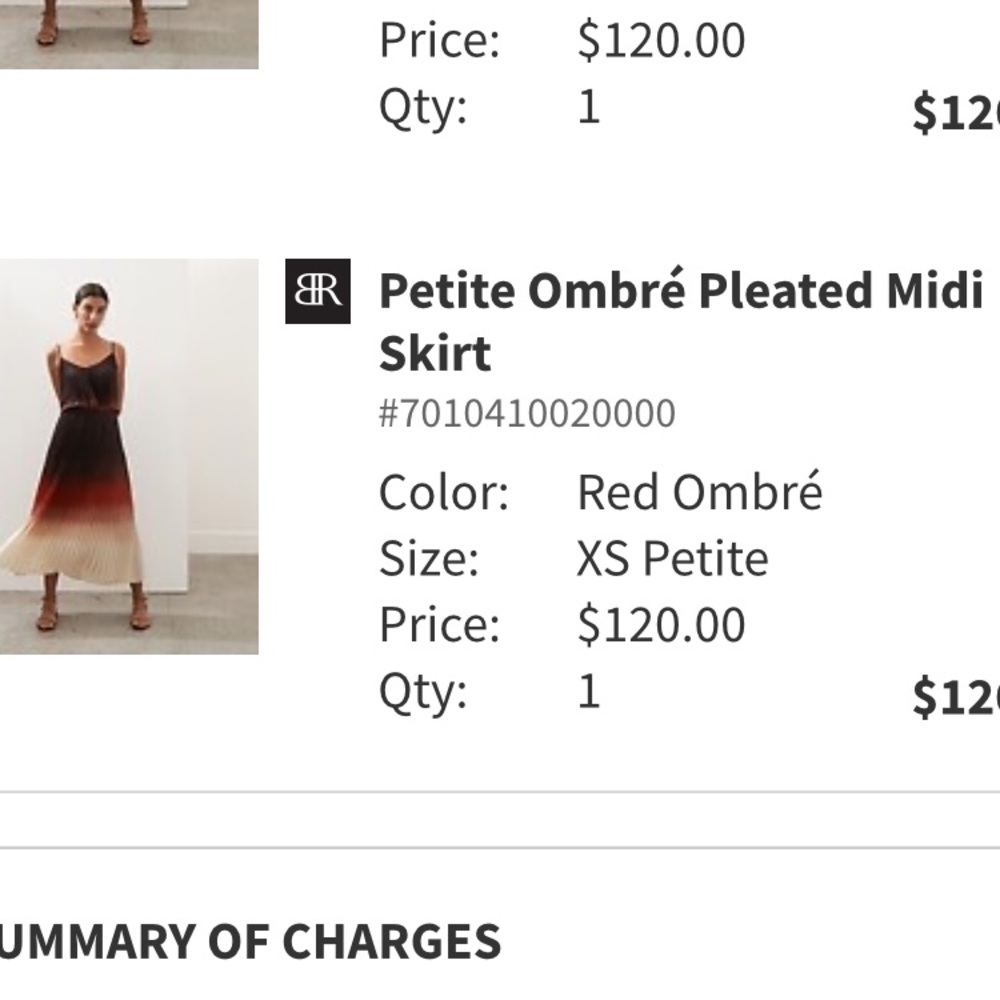 SOLD SOLD SOLD NWT Banana Republic Archive Ombre Silk Pleated Midi Skirt XSP - Picture 14 of 16